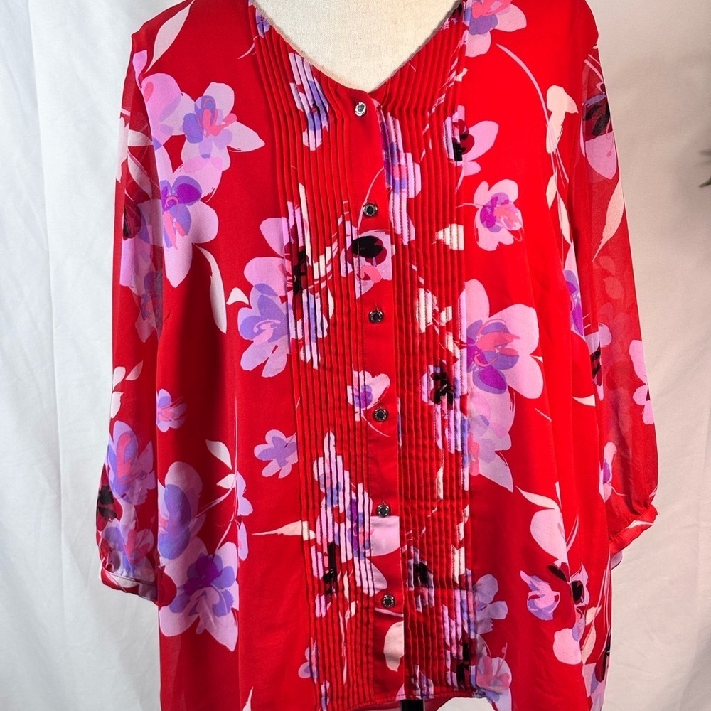 Calvin Klein Red Women's Blouse - Picture 3 of 13